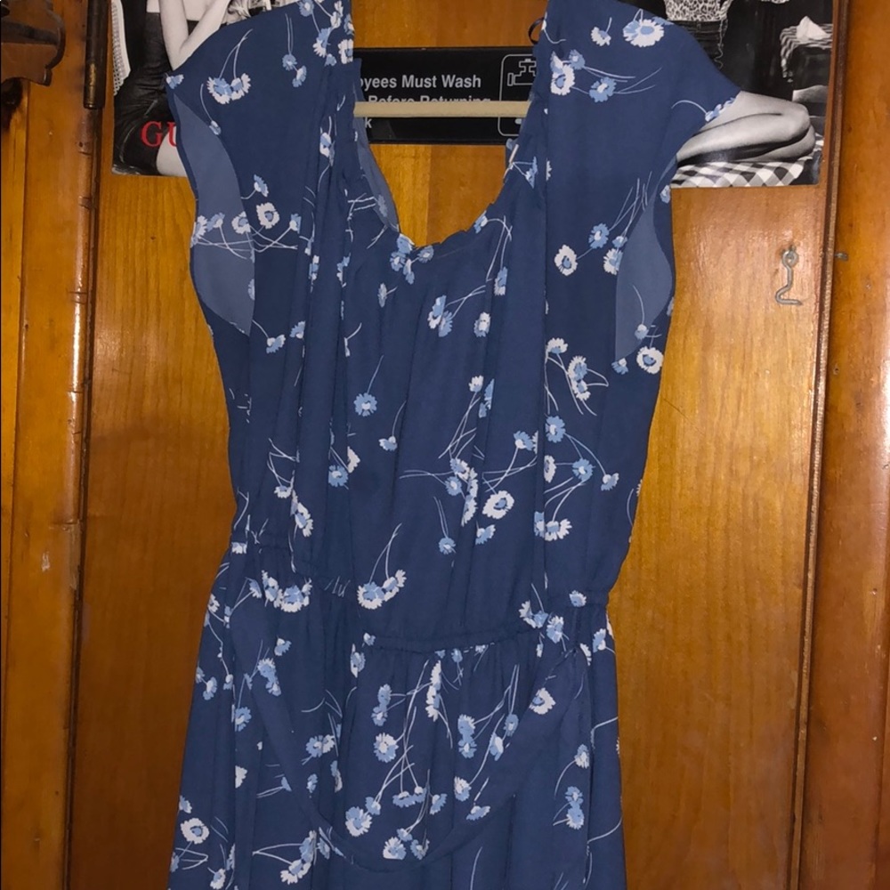Blue floral summer dress